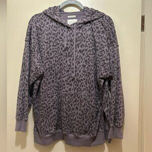 American Eagle Outfitters Purple Leopard Print Hoodie